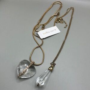 Bella Jack Crystall Glass Heart Adjustable Romantic Chain Necklace Free Extra